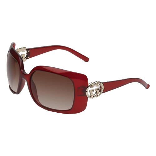 Rouge Gucci Lunettes De Soleil Détail De Verrouillage De Bambou